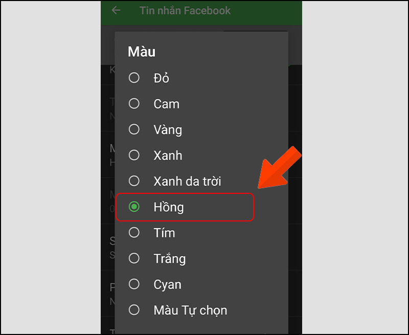 Chọn màu phù hợp.